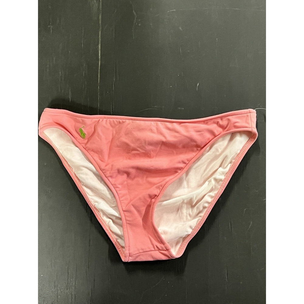 Ralph Lauren‎ Sz. 8 Pink With Green Logo Bikini Swim Bottom